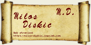 Miloš Diskić vizit kartica